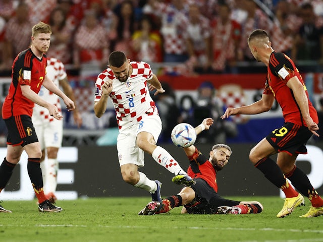 Croatia and Belgium in action at the World Cup on December 1, 2022.