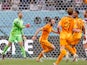 Daley Blind celebrates scoring for the Netherlands against the USA on December 3, 2022
