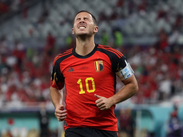 Eden Hazard pictured for Belgium at the 2022 World Cup