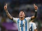 Argentina's Enzo Fernandez celebrates scoring their second goal on November 26, 2022