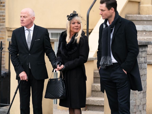 Colin, Sharon and Zack on EastEnders on December 12, 2022