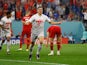 Switzerland's Remo Freuler celebrates scoring their third goal on December 2, 2022