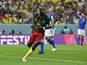 Cameroon's Vincent Aboubakar celebrates scoring against Brazil on December 2, 2022