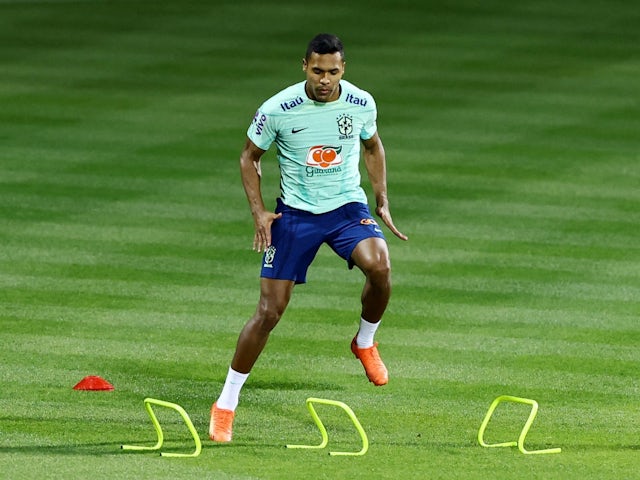 Brazil's Alex Sandro pictured during training on December 6, 2022