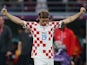 Croatia's Borna Sosa celebrates after the match on November 27, 2022