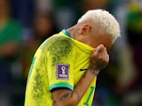 Brazil's Neymar looks dejected after being eliminated from the World Cup on December 9, 2022