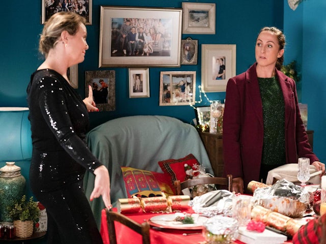 Sonia and Janine on EastEnders on Christmas Day, 2022