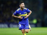 Boca Juniors' Alan Varela celebrates scoring their first goal on May 27, 2022