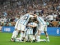 Argentina celebrate Angel Di Maria's goal against France on December 18, 2022