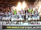Scaloni and nine Argentina players react after winning World Cup