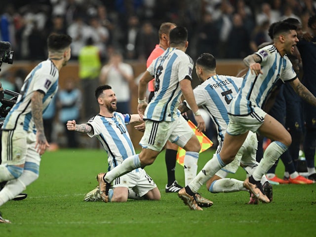 Argentina celebrate winning the World Cup on December 18, 2022