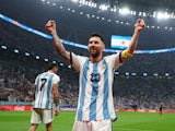  Argentina's Lionel Messi celebrates their third goal on December 13, 2022