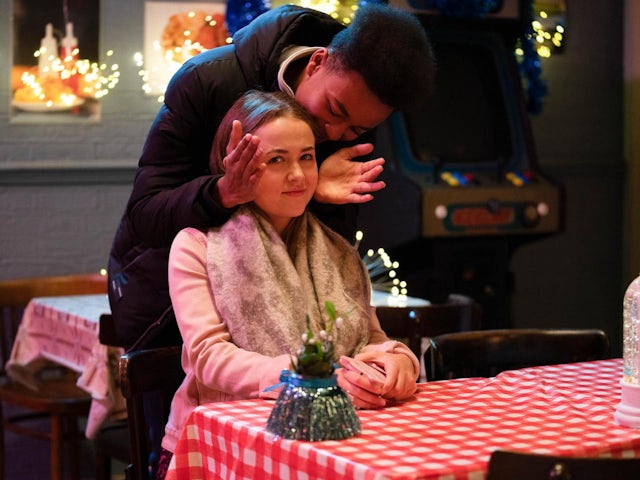Amy and Denzel on EastEnders on December 22, 2022