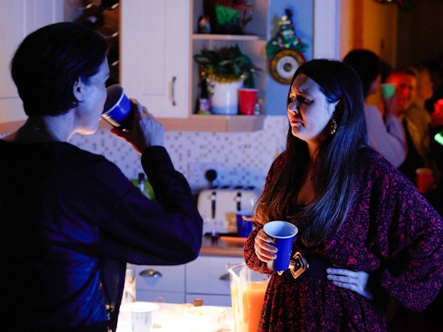 Eve and Stacey on EastEnders on New Year's Day, 2023
