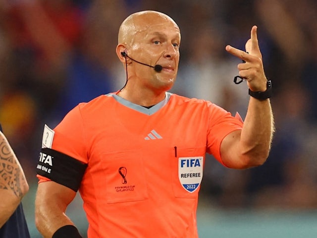 Referee Szymon Marciniak pictured on December 14, 2022