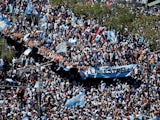 Argentina fans pictured during the victory parade on December 20, 2022