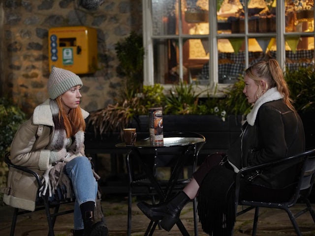 Chloe and Amy on Emmerdale on January 16, 2023