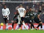 Fulham attacker Andreas Pereira shoots at goal against Southampton on December 31, 2022
