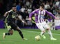 Real Valladolid's Ivan Fresneda in action with Real Madrid's Vinicius Junior on December 30, 2022