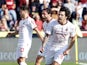AC Milan's Sandro Tonali celebrates scoring their second goal with Davide Calabria and Brahim Diaz on January 4, 2023