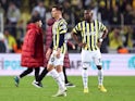 Fenerbahce's Miha Zajc and Enner Valencia look dejected after the match on January 8, 2023