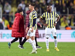 Fenerbahce's Miha Zajc and Enner Valencia look dejected after the match on January 8, 2023