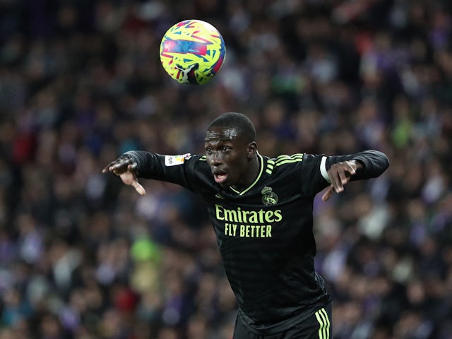 Real Madrid's Ferland Mendy takes a throw in on December 30, 2022