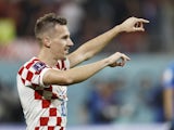 Croatia's Mislav Orsic celebrates scoring their second goal on December 17, 2022