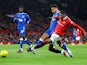Manchester United's Marcus Rashford in action with Everton's Ben Godfrey on January 6, 2023