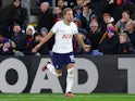Tottenham Hotspur striker Harry Kane celebrates scoring against Crystal Palace on January 4, 2023