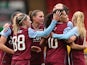 Aston Villa Women's Kenza Dali celebrates scoring their first goal with teammates on January 14, 2023