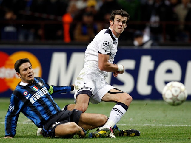 Gareth Bale scores for Tottenham Hotspur against Inter Milan in 2010