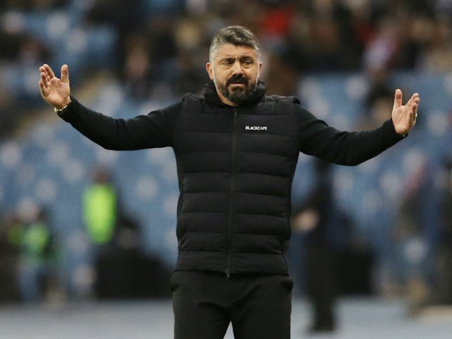 El técnico del Valencia Gennaro Gattuso reaccionó el 11 de enero de 2023