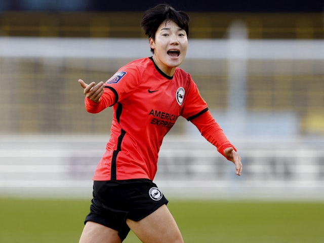 Brighton & Hove Albion Women's Lee Geum-min reacts on December 4, 2022