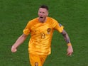 Wout Weghorst celebrates scoring for Netherlands at the World Cup on December 9, 2022