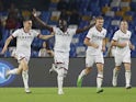 Bologna's Musa Barrow celebrates scoring their second goal with teammates on October 16, 2022