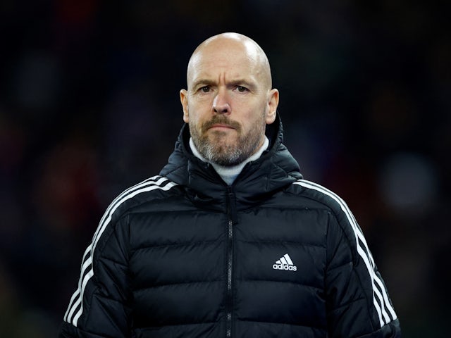 Manchester United manager Erik ten Hag pictured before the match on January 18, 2023