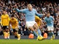 Manchester City's Erling Braut Haaland scores their second goal from the penalty spot on January 22, 2023