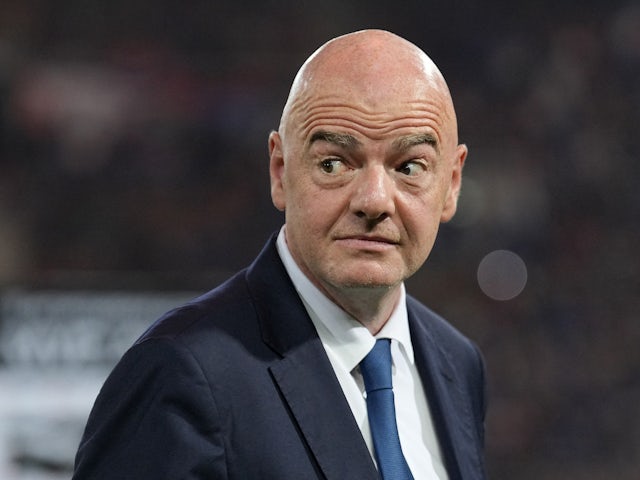 FIFA president Gianni Infantino is pictured during the trophy ceremony on January 16, 2023