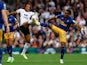United's Joe Willock in action with Fulham's Kevin Mbabu Action on October 1, 2022