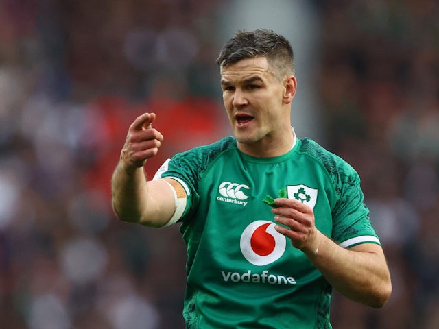 Ireland's Johnny Sexton reacts on March 12, 2022
