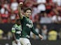Palmeiras' Raphael Veiga celebrates scoring their first goal on January 28, 2023