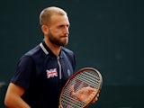 Dan Evans pictured at the Davis Cup qualifiers in February 2023