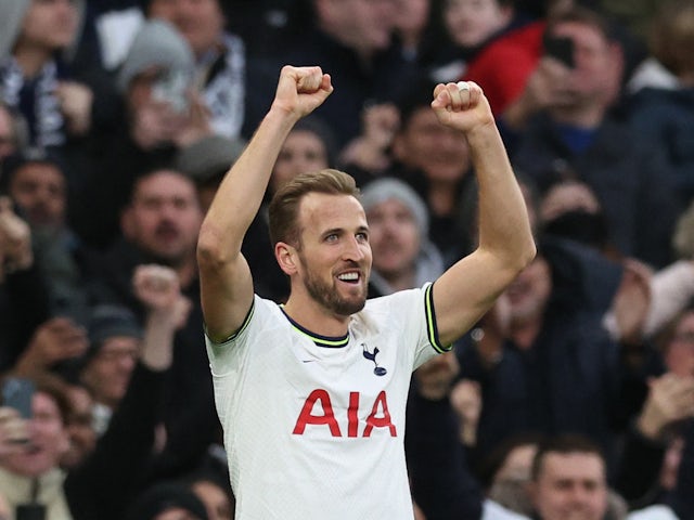 Harry Kane reacts to record-breaking Tottenham goal