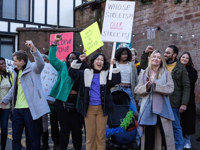 The protest on Hollyoaks on February 1, 2023