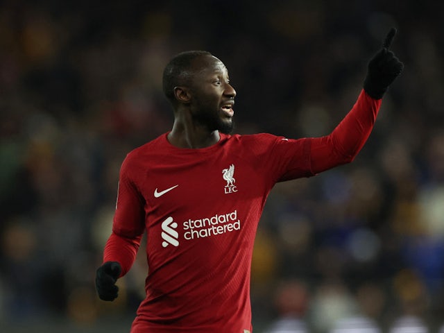 Naby Keita in action for Liverpool in January 2023