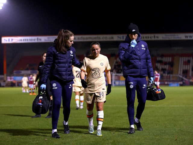 Chelsea Women's Fran Kirby goes off injured on February 9, 2023
