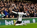 Fulham's Willian celebrates scoring their first goal on February 10, 2023