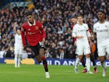 Manchester United's Marcus Rashford celebrates scoring their first goal on February 12, 2023