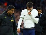 Tottenham Hotspur midfielder Rodrigo Bentancur after suffering a serious knee injury on February 11, 2023.